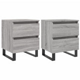 Vidaxl nachtkastjes 2 st 40x35x50 cm bewerkt hout grijs sonoma eiken