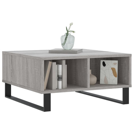 Vidaxl salontafel 60x60x30 cm bewerkt hout grijs sonoma eikenkleurig