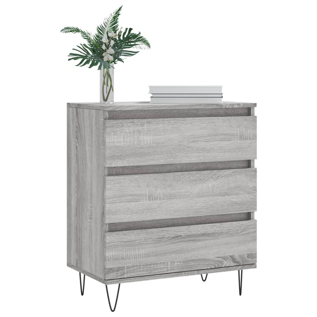 Vidaxl dressoir 60x35x70 cm bewerkt hout grijs sonoma eikenkleurig
