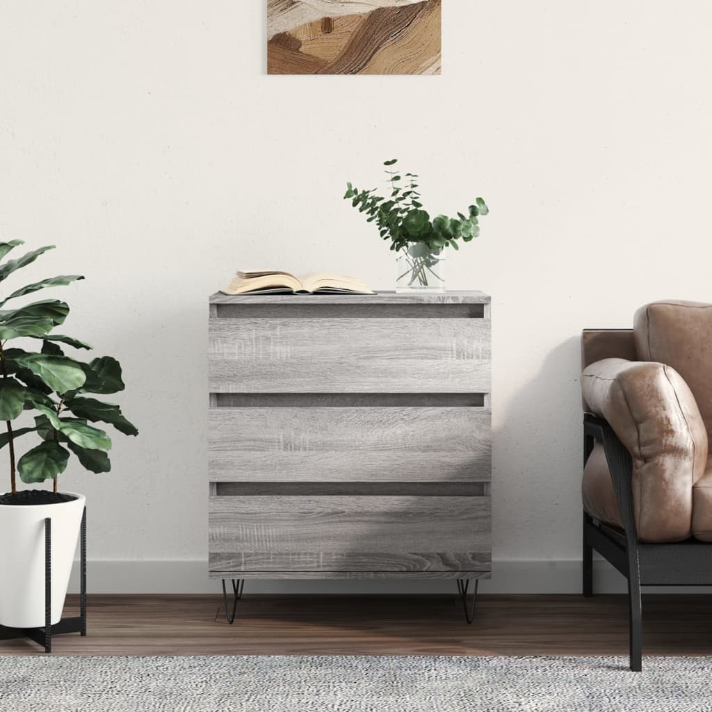 Vidaxl dressoir 60x35x70 cm bewerkt hout grijs sonoma eikenkleurig