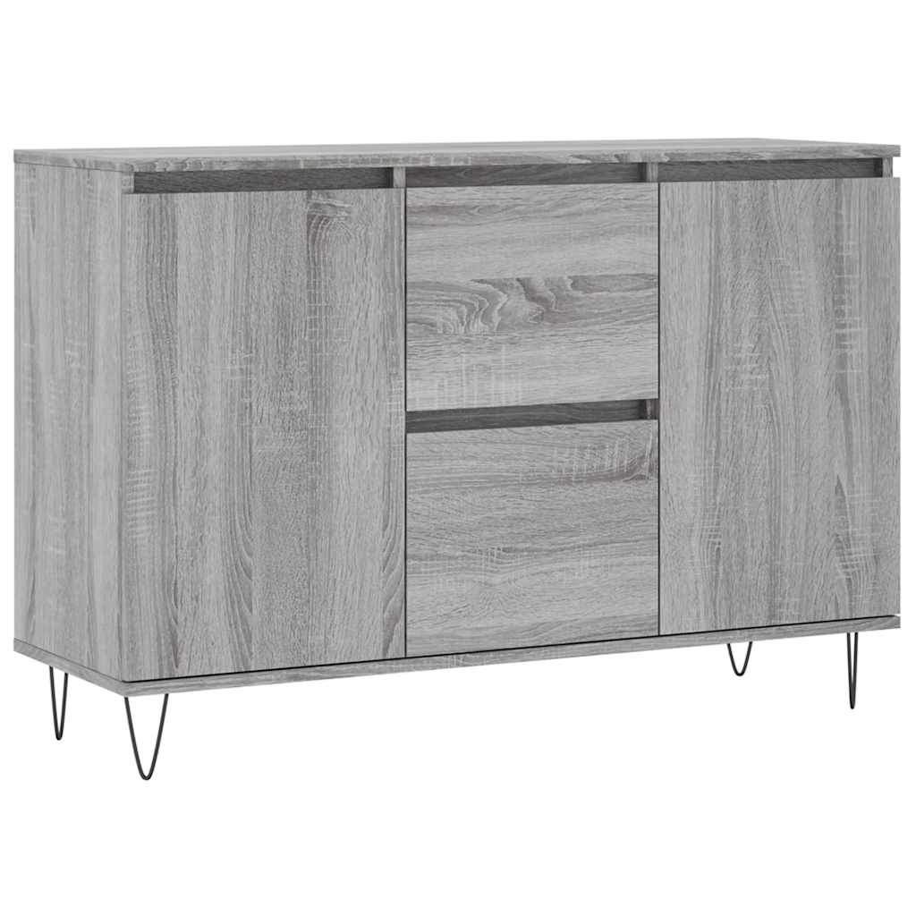 Vidaxl dressoir 101,5x35x70 cm bewerkt hout grijs sonoma eikenkleurig