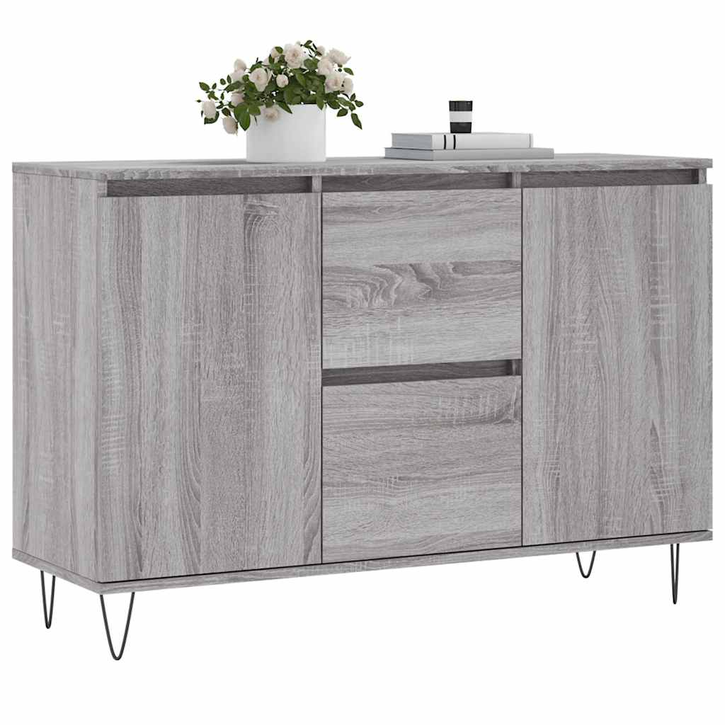 Vidaxl dressoir 101,5x35x70 cm bewerkt hout grijs sonoma eikenkleurig