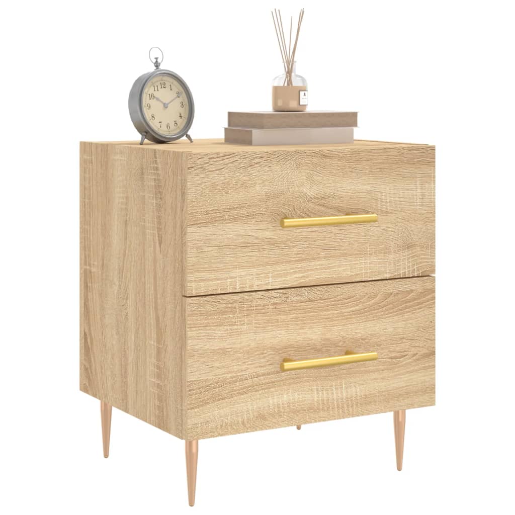 Vidaxl nachtkastjes 2 st 40x35x47,5 cm bewerkt hout sonoma eikenkleur