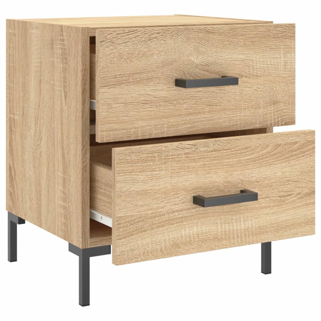 Vidaxl nachtkastje 40x35x47,5 cm bewerkt hout sonoma eikenkleurig