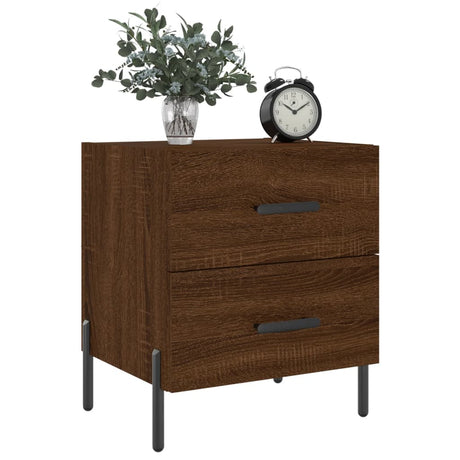 Vidaxl nachtkastjes 2 st 40x35x47,5 cm bewerkt hout bruin eikenkleur