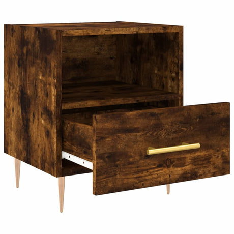 Vidaxl nachtkastje 40x35x47,5 cm bewerkt hout gerookt eikenkleurig