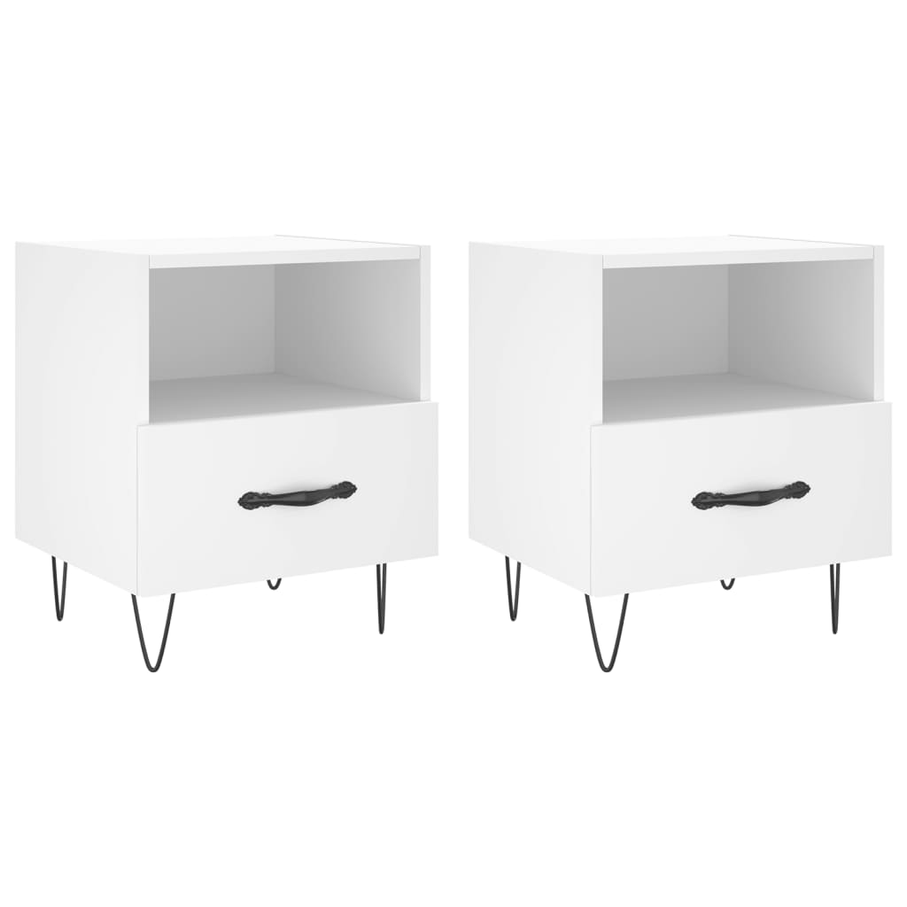 Vidaxl nachtkastjes 2 st 40x35x47,5 cm bewerkt hout wit