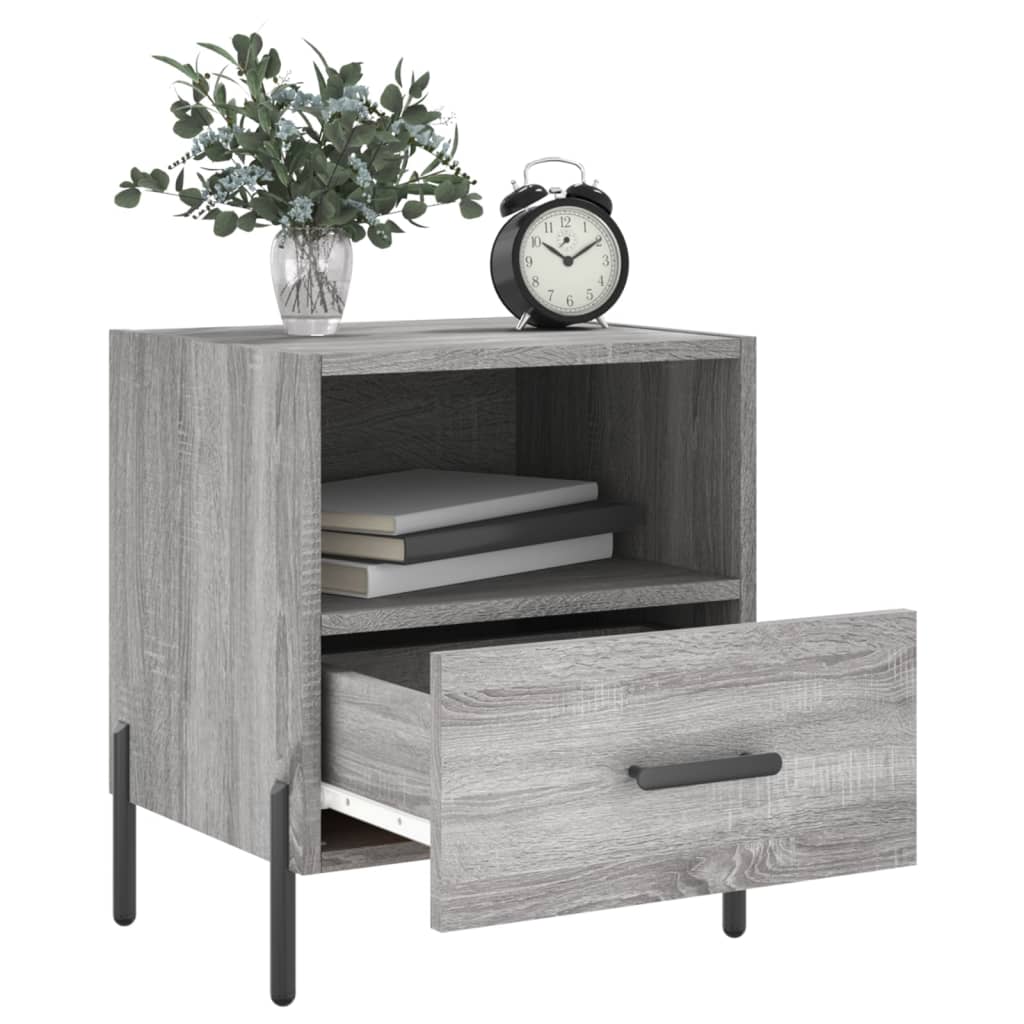 Vidaxl nachtkastjes 2 st 40x35x47,5 cm bewerkt hout grijs sonoma eiken