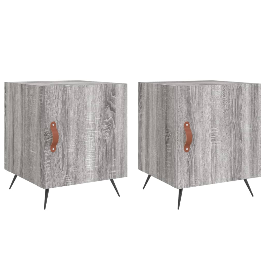 Vidaxl nachtkastjes 2 st 40x40x50 cm bewerkt hout grijs sonoma eiken
