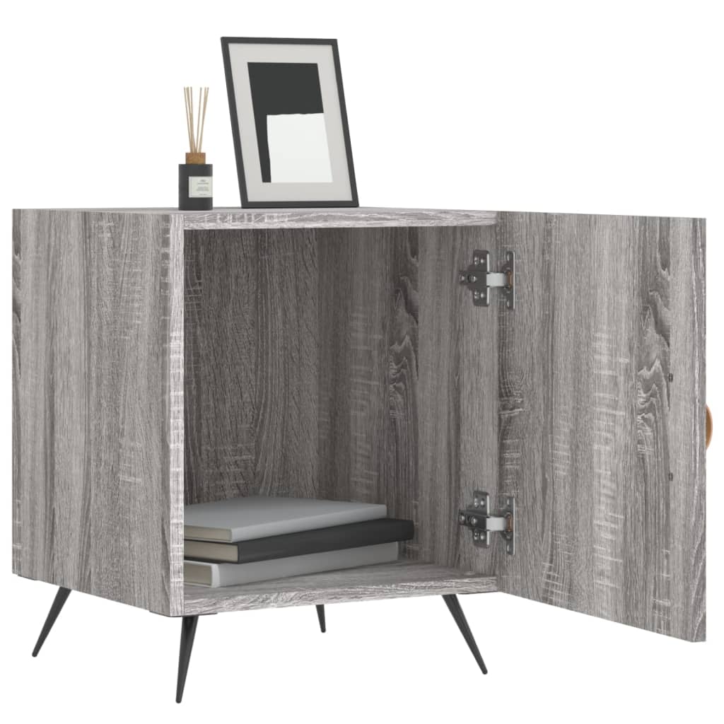 Vidaxl nachtkastjes 2 st 40x40x50 cm bewerkt hout grijs sonoma eiken