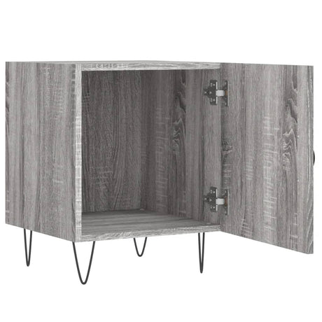 Vidaxl nachtkastje 40x40x50 cm bewerkt hout grijs sonoma eikenkleurig
