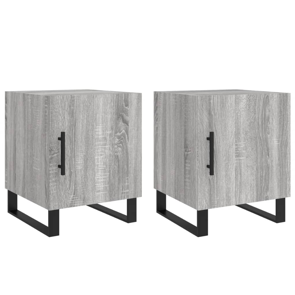 Vidaxl nachtkastjes 2 st 40x40x50 cm bewerkt hout grijs sonoma eiken