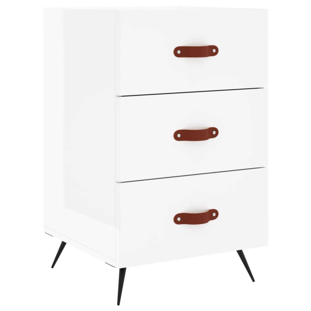 Vidaxl nachtkastje 40x40x66 cm bewerkt hout hoogglans wit