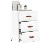 Vidaxl nachtkastje 40x40x66 cm bewerkt hout hoogglans wit