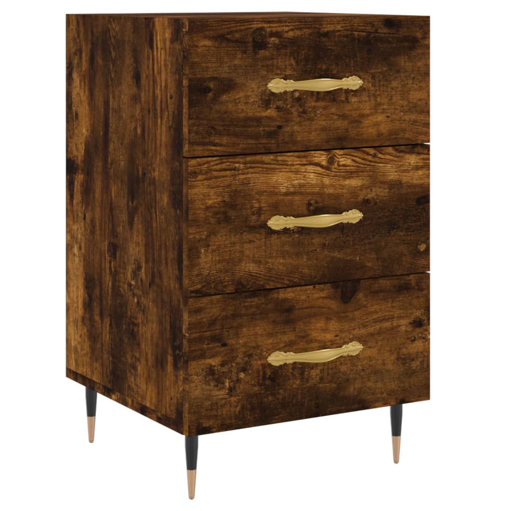 Vidaxl nachtkastje 40x40x66 cm bewerkt hout gerookt eikenkleurig