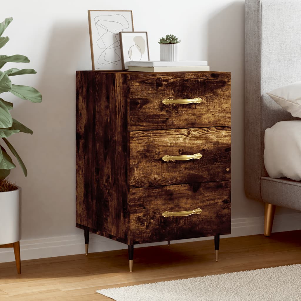 Vidaxl nachtkastje 40x40x66 cm bewerkt hout gerookt eikenkleurig