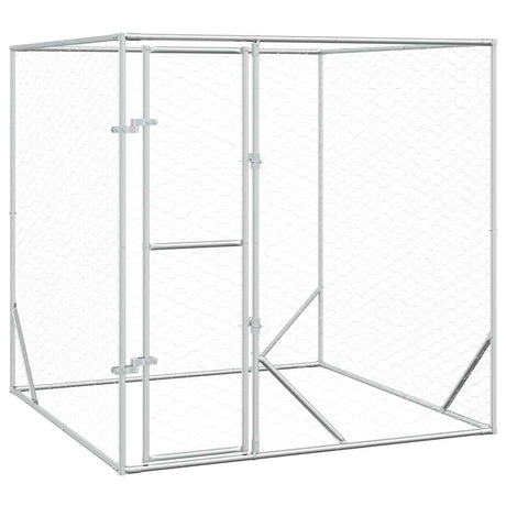 Vidaxxl Outdoor-Hundezwinger 2x2x2 m aus verzinktem Stahl silber