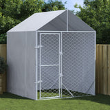 VidaXL Hundehütte mit Dach 2x2x2,5 m verzinkter Stahl silber