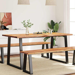 Vidaxl eettafel met natuurlijke rand 160x80x75 cm massief acaciahout