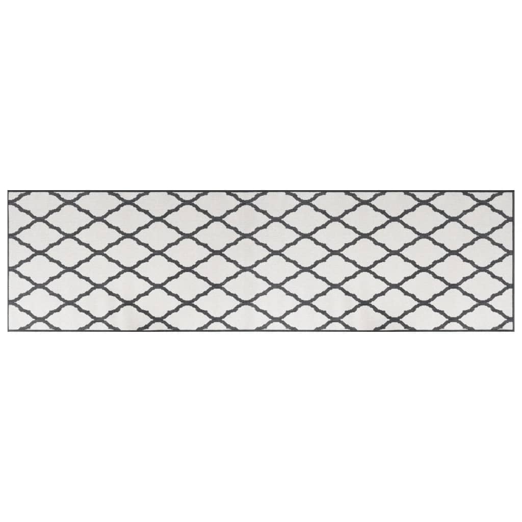 Vidaxx wendbarer Outdoor-Teppich 80x250 cm grau und weiß