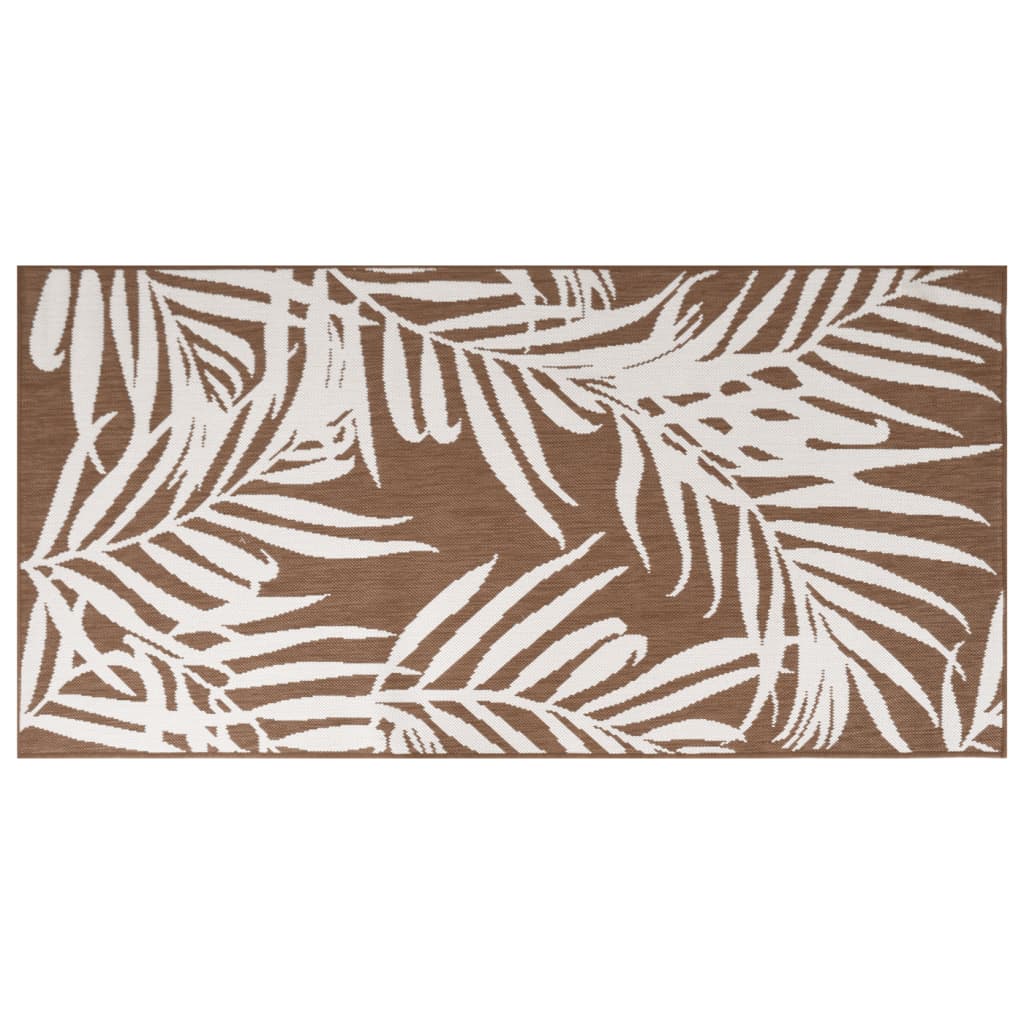Vidaxx wendbarer Outdoor-Teppich 100x200 cm braun und weiß