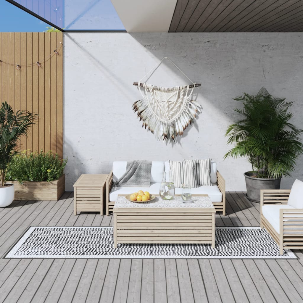 VidaXL Wendbarer Outdoor-Teppich 80x250 cm Grau und Weiß