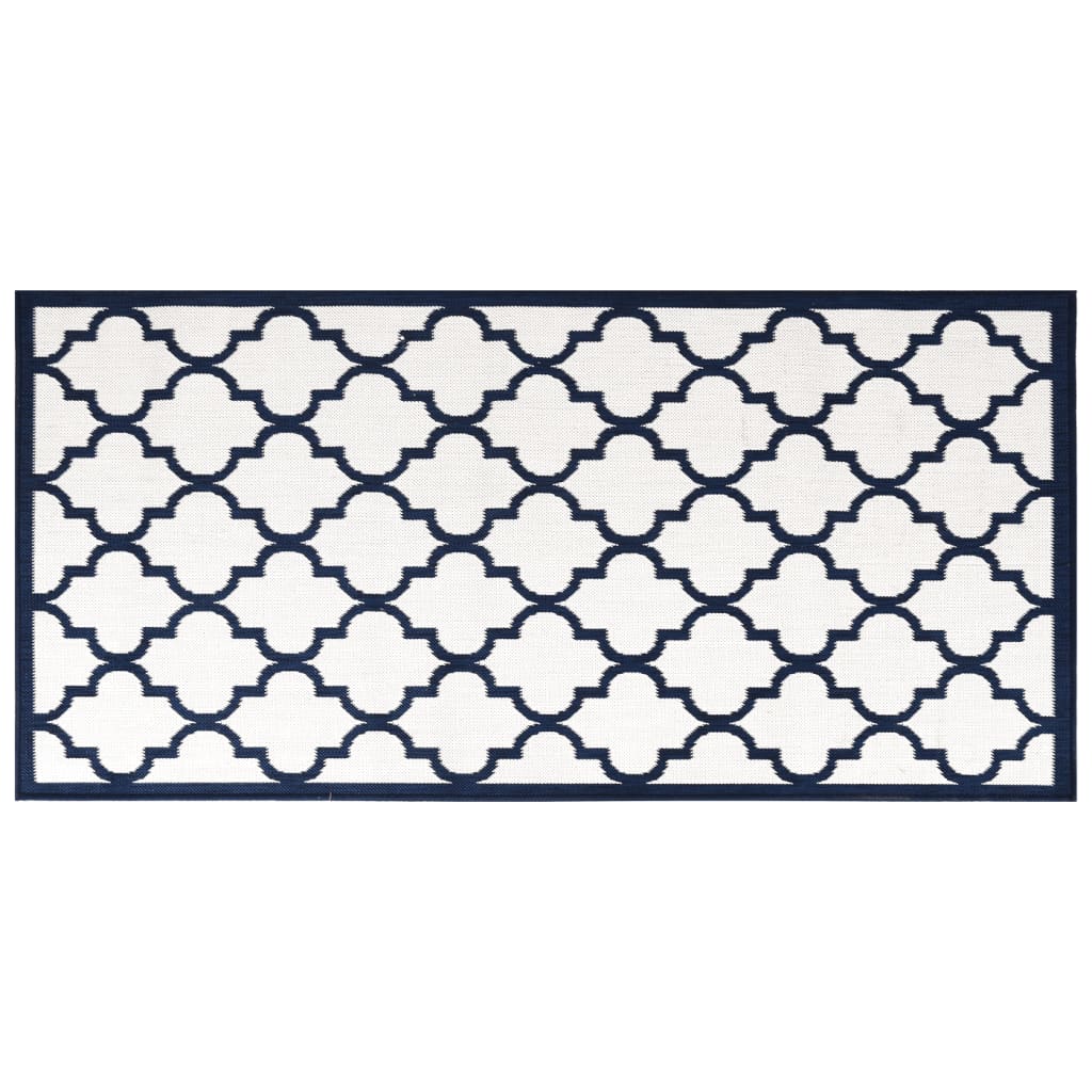 Vidaxx wendbarer Outdoor-Teppich 100x200 cm Marineblau und Weiß