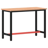 VidaXL Werkbank 115x55x81,5 cm massives Buchenholz und Metall