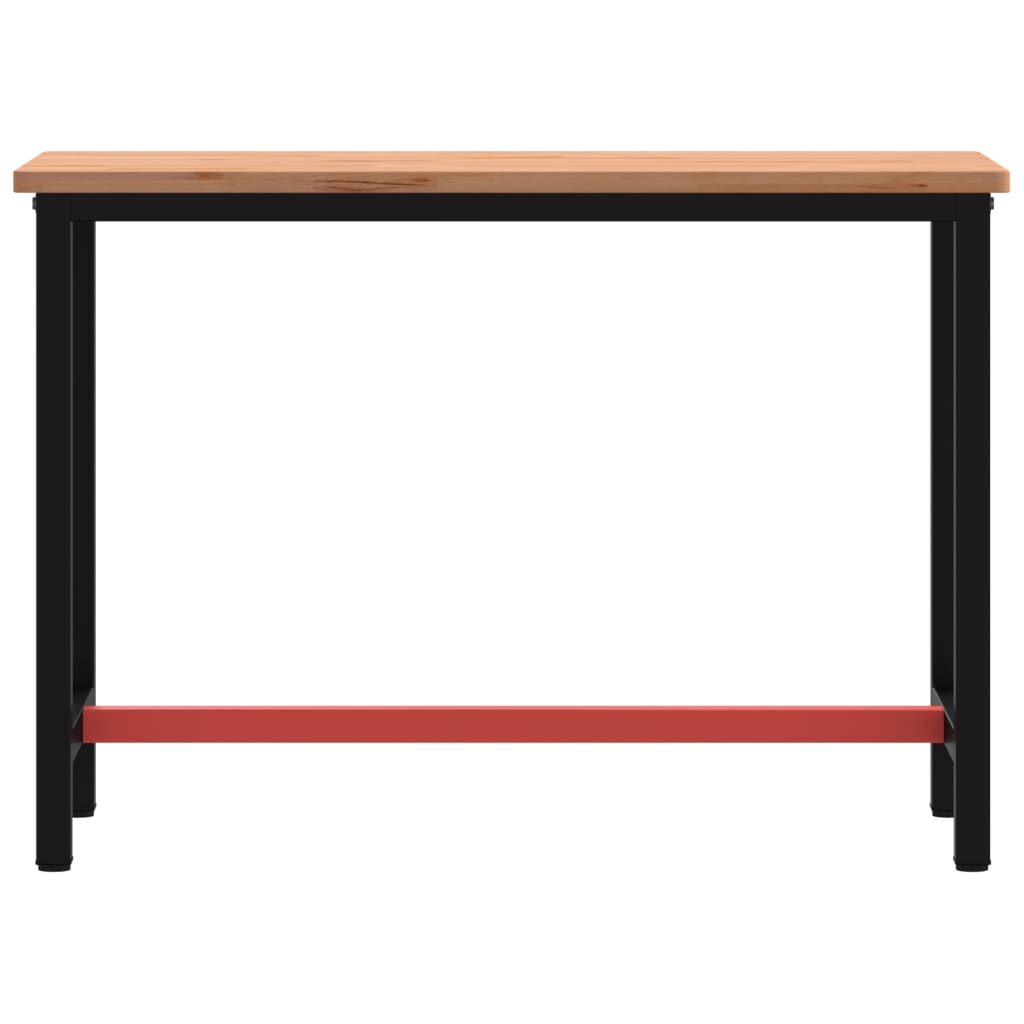 VidaXL Werkbank 115x55x81,5 cm massives Buchenholz und Metall