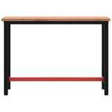 VidaXL Werkbank 115x55x81,5 cm massives Buchenholz und Metall