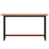 VidaXL Werkbank 150x55x81,5 cm massives Buchenholz und Metall