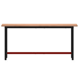 VidaXL Werkbank 180x55x81,5 cm massives Buchenholz und Metall