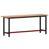 VidaXL Werkbank 200x55x81,5 cm massives Buchenholz und Metall