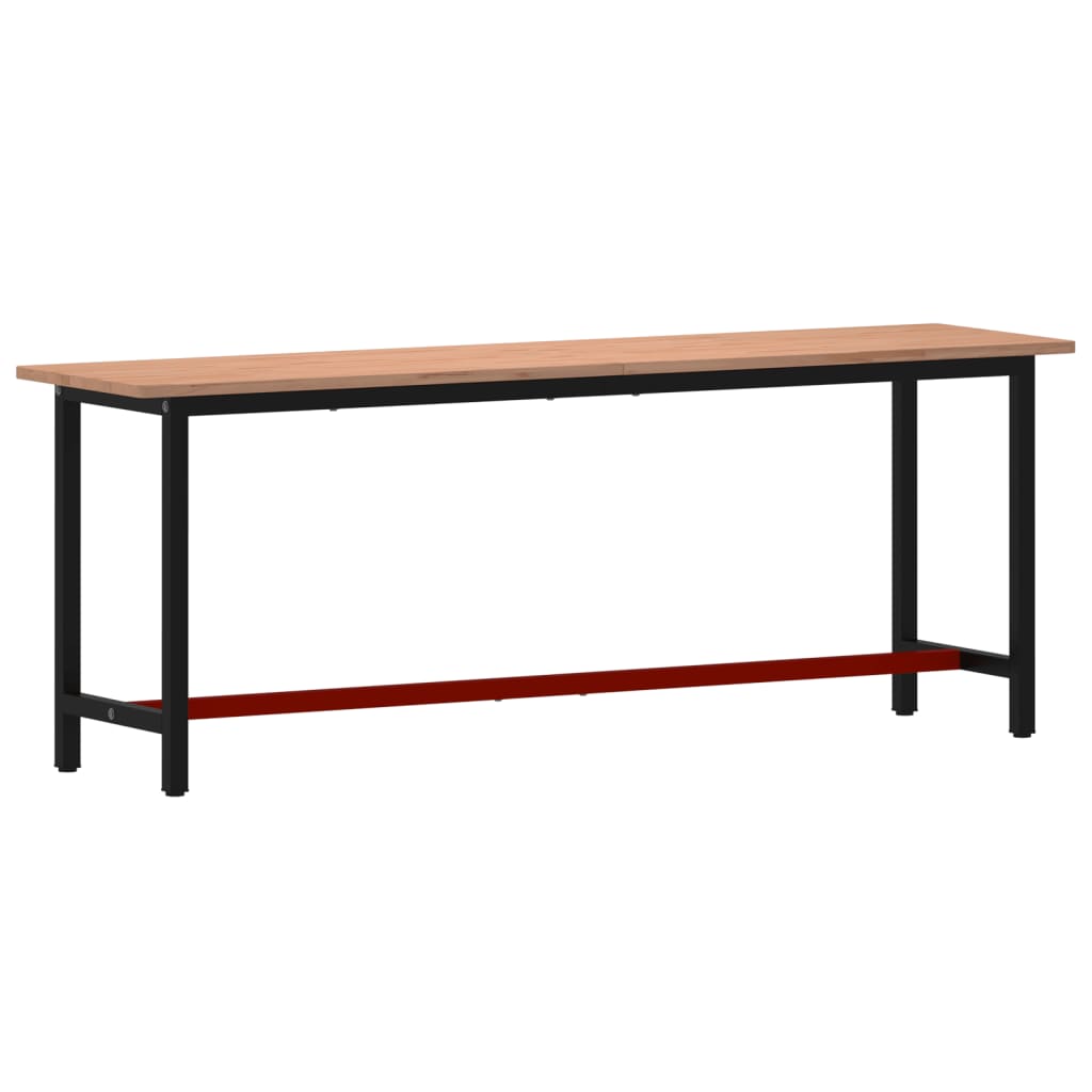 VidaXL Werkbank 220x55x81,5 cm massives Buchenholz und Metall