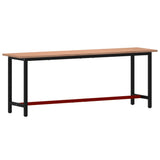 VidaXL Werkbank 220x55x81,5 cm massives Buchenholz und Metall