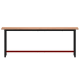 VidaXL Werkbank 220x55x81,5 cm massives Buchenholz und Metall