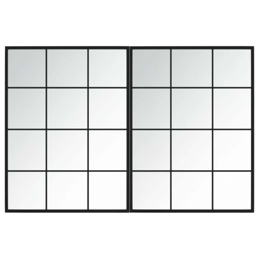 VidaXL Wandspiegel 2 Stk. 80x60 cm Metall schwarz