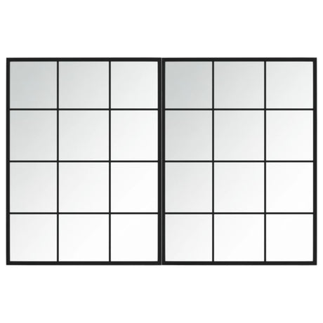 VidaXL Wandspiegel 2 Stk. 80x60 cm Metall schwarz