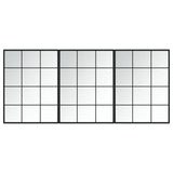 VidaXL Wandspiegel 3 Stk. 80x60 cm Metall schwarz