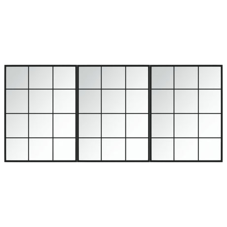 VidaXL Wandspiegel 3 Stk. 80x60 cm Metall schwarz