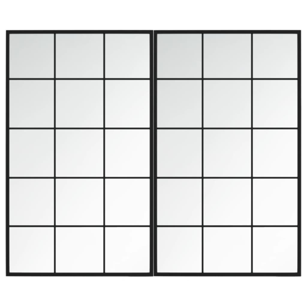 VidaXL Wandspiegel 2 Stk. 100x60 cm Metall schwarz