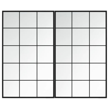 VidaXL Wandspiegel 2 Stk. 100x60 cm Metall schwarz