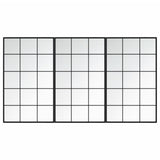 VidaXL Wandspiegel 3 Stk. 100x60 cm Metall schwarz