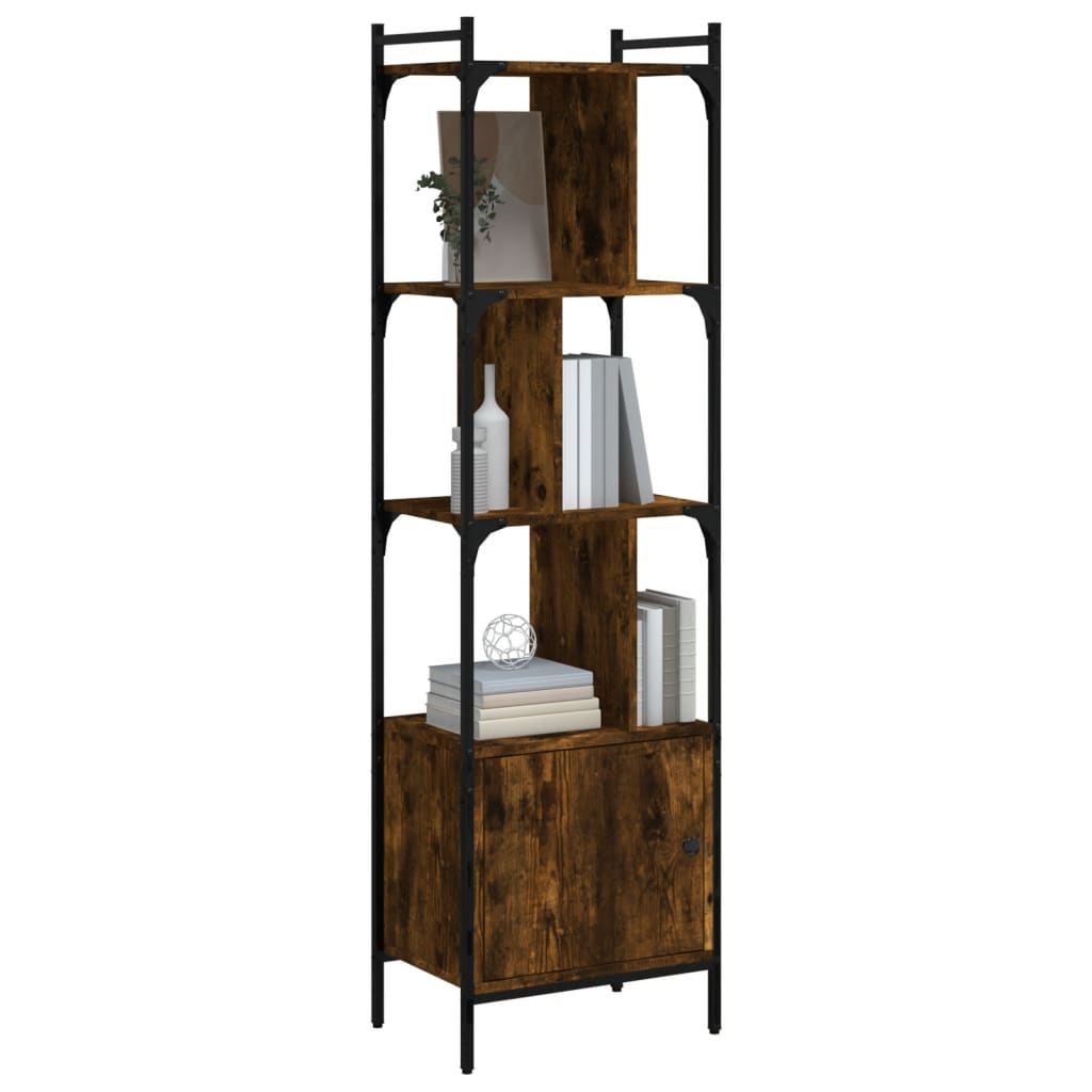 Vidaxl boekenkast met deur 44,5x30x154,5 cm hout gerookt eikenkleurig