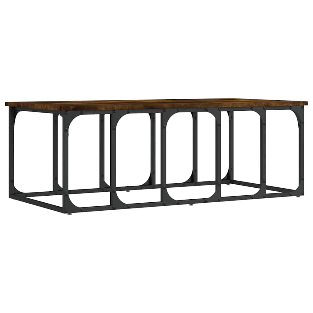 Vidaxl salontafel 100x50x35,5 cm bewerkt hout gerookt eikenkleurig