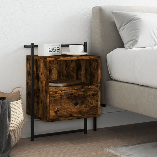 Vidaxl nachtkastje wandgemonteerd 40x30x61 cm hout gerookt eikenkleur
