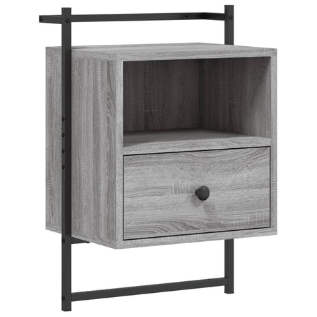 Vidaxl nachtkastje wandgemonteerd 40x30x61 cm hout grijs sonoma eiken