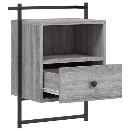 Vidaxl nachtkastje wandgemonteerd 40x30x61 cm hout grijs sonoma eiken