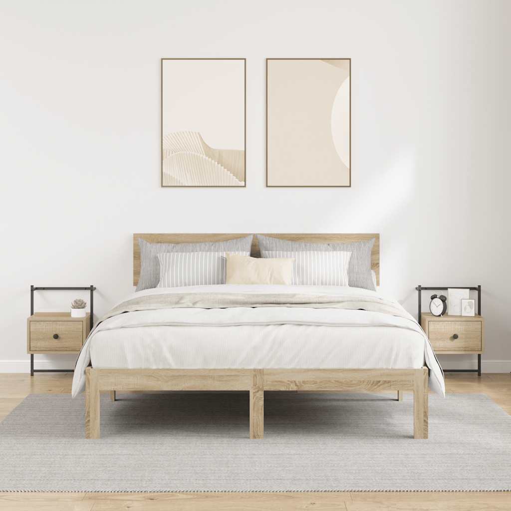 Vidaxl nachtkastjes 2 st wandgemonteerd 35x30x51 cm hout sonoma eiken