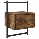 Vidaxl nachtkastje wandgemonteerd 35x30x51 cm hout gerookt eikenkleur